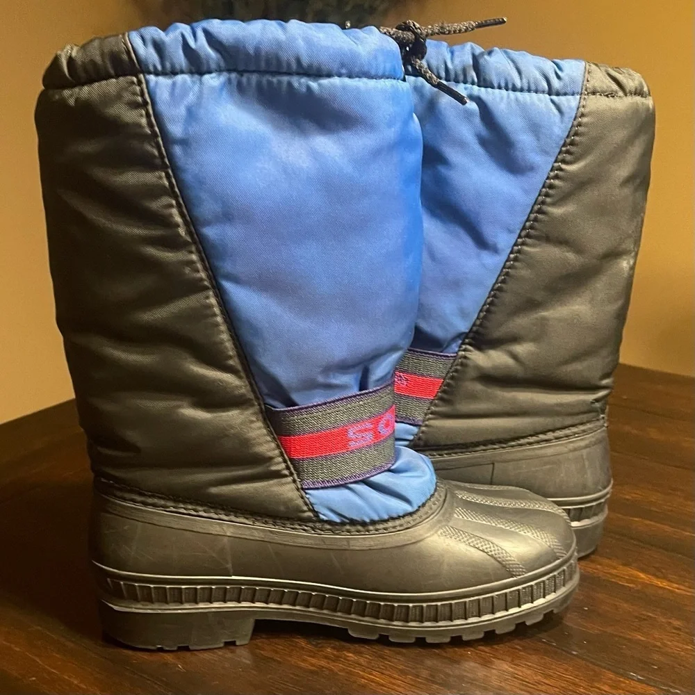 SOREL Big- Kids Flurry Boots - Blue and Red